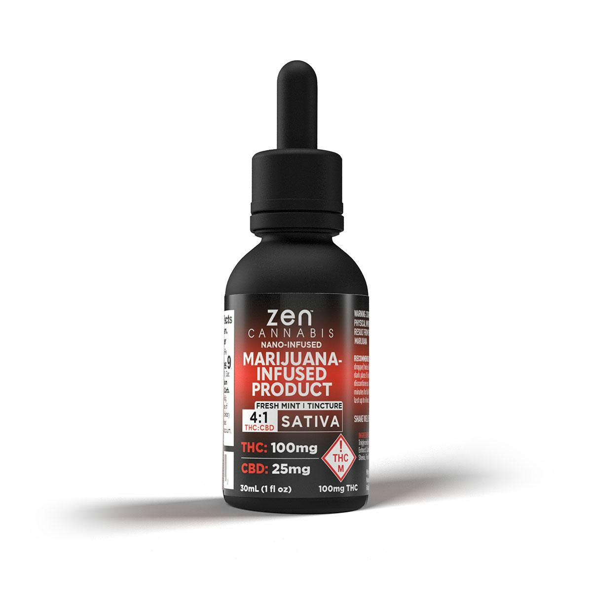 Tincture | Zen 4:1 Sativa Fresh Mint 100mg THC:25mg CBD | MO