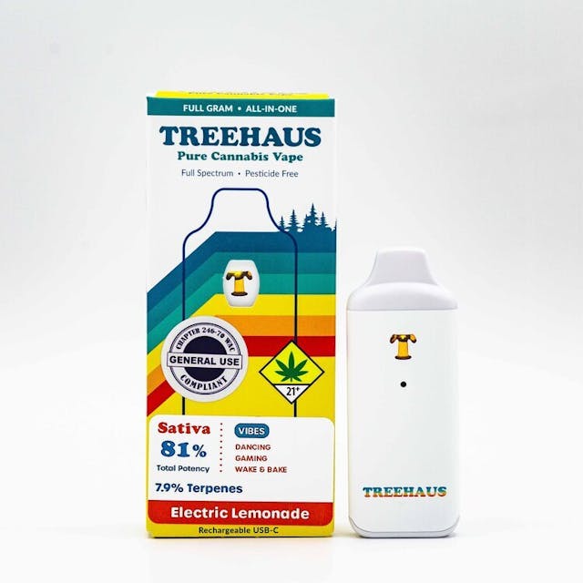 These specially crafted vapes are produced by Heylo, offering a high-THC option that has a hint of full-spectrum. With Treehaus, you get high and stay high for longer than any other distillate based vape. Always, 100% cannabis and pesticide free. Treehaus - in the trees where we rule with less rules.