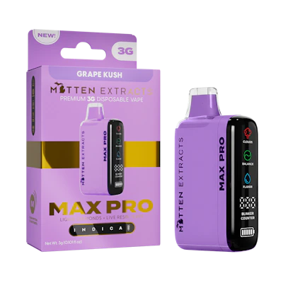 Mitten Extracts - 3g MAX PRO Disposable - Grape Kush (I)