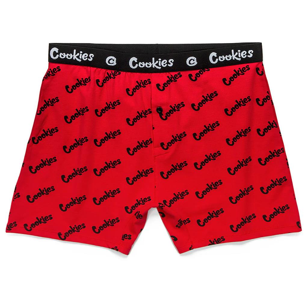 Cookies | Boxer Briefs | Red w/ Black Cookies Script | Large
