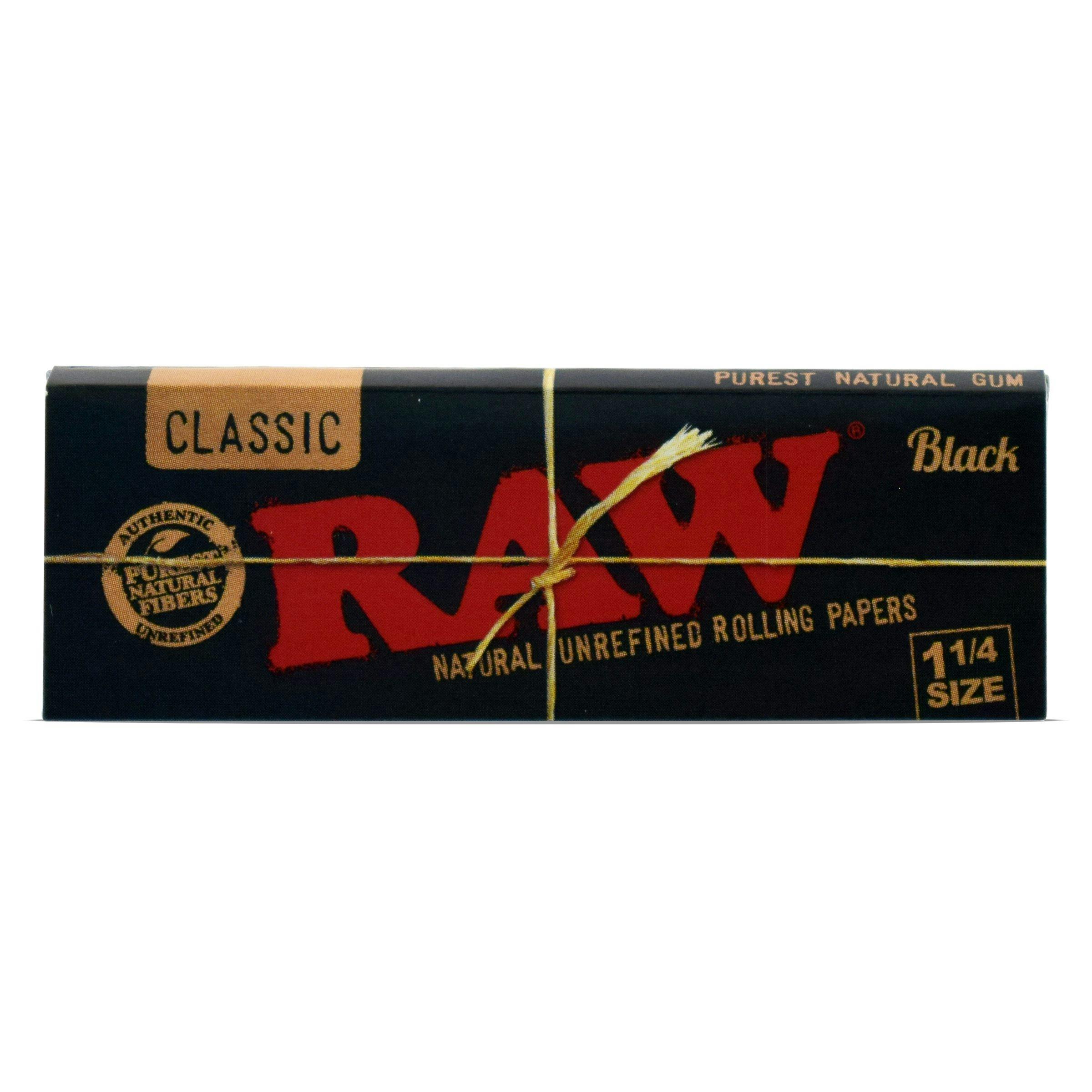 Raw | Black 1 1/4 Rolling Papers - 50pk