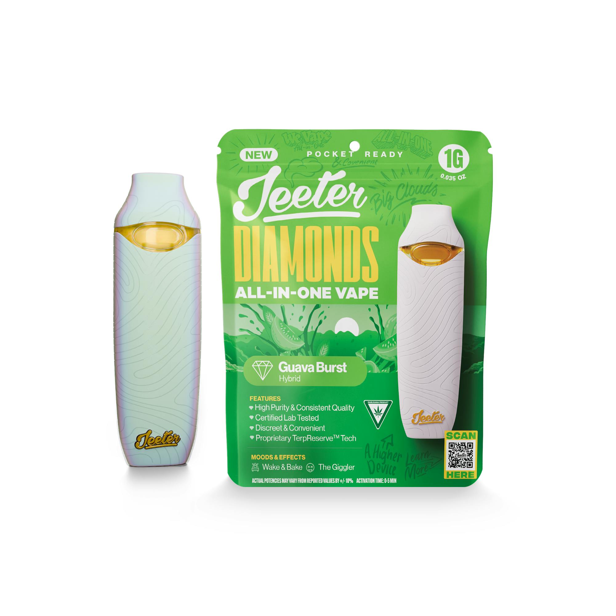 Product: Jeeter | Guava Burst | Liquid Diamonds Disposable | 1g | Hybrid