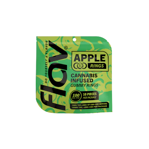 FLAV | Apple | 10mg Live Resin THC Gummy Rings | 10pk-active