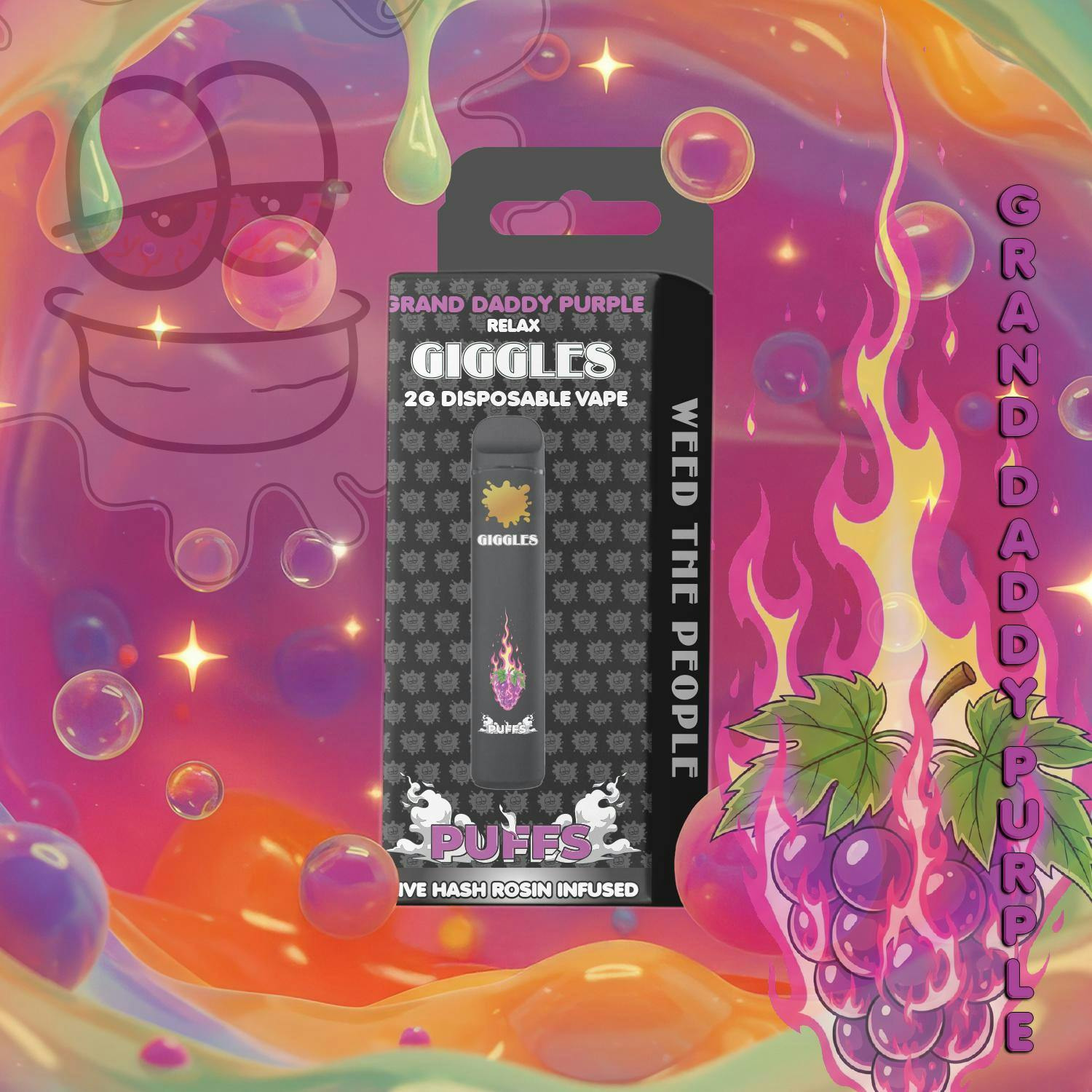 Giggles - 2g Live Rosin Disposable - Granddaddy Purple
