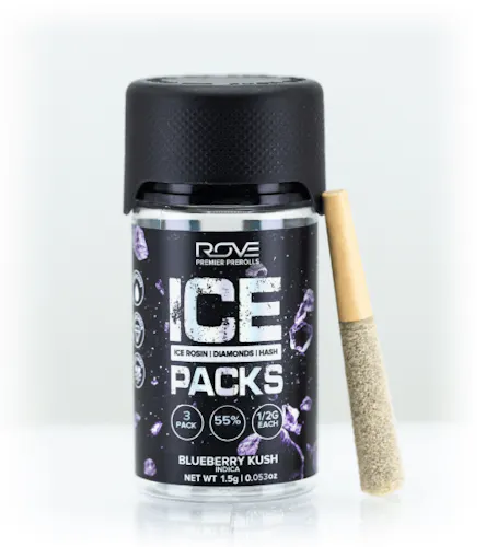 Rove – Ice Packs – Infused Pre-Rolls – .5g 5 pack – Blueberry Kush-active
