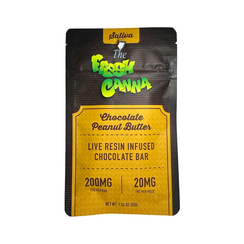 Fresh Canna | 200mg THC Chocolate Bar | Chocolate Peanut Butter