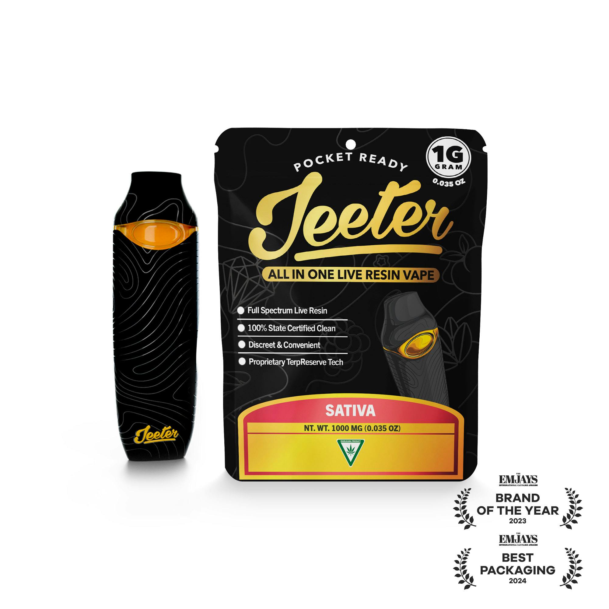 Jeeter - Live Resin Disposable 1g - Amnesia Haze - Sativa | Cloud Cannabis 