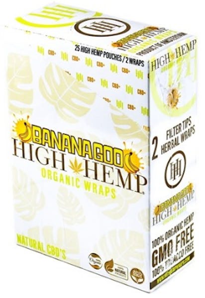 High Hemp Organic Hemp Wraps - Banana Goo - 2 pack