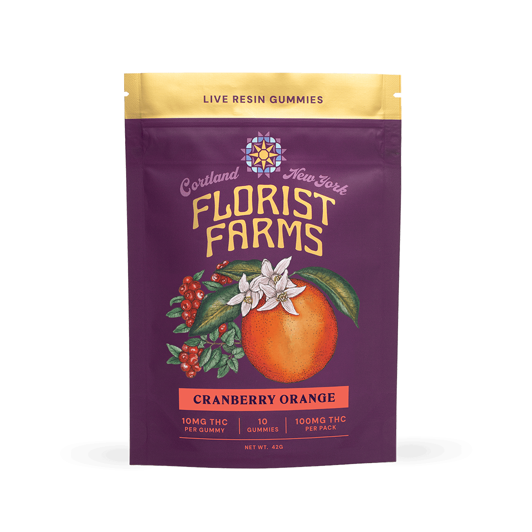 Florist Farms Cranberry Orange | Live Resin Gummies | 10-Pack