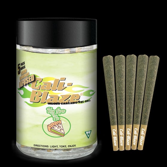 Cali-Blaze - 5-Pack .7g Infused Prerolls - Key Lime Pie