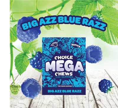 Choice MEGA Chews - 200mg Gummies - Big Azz Blue Razz (S)