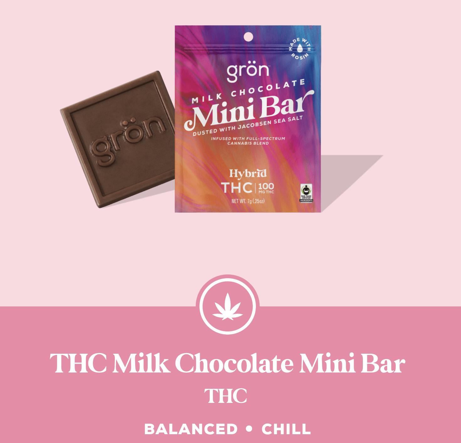 Product Mini Chocolate | Milk Chocolate w/ Sea Salt (H) | 100mg | Gron
