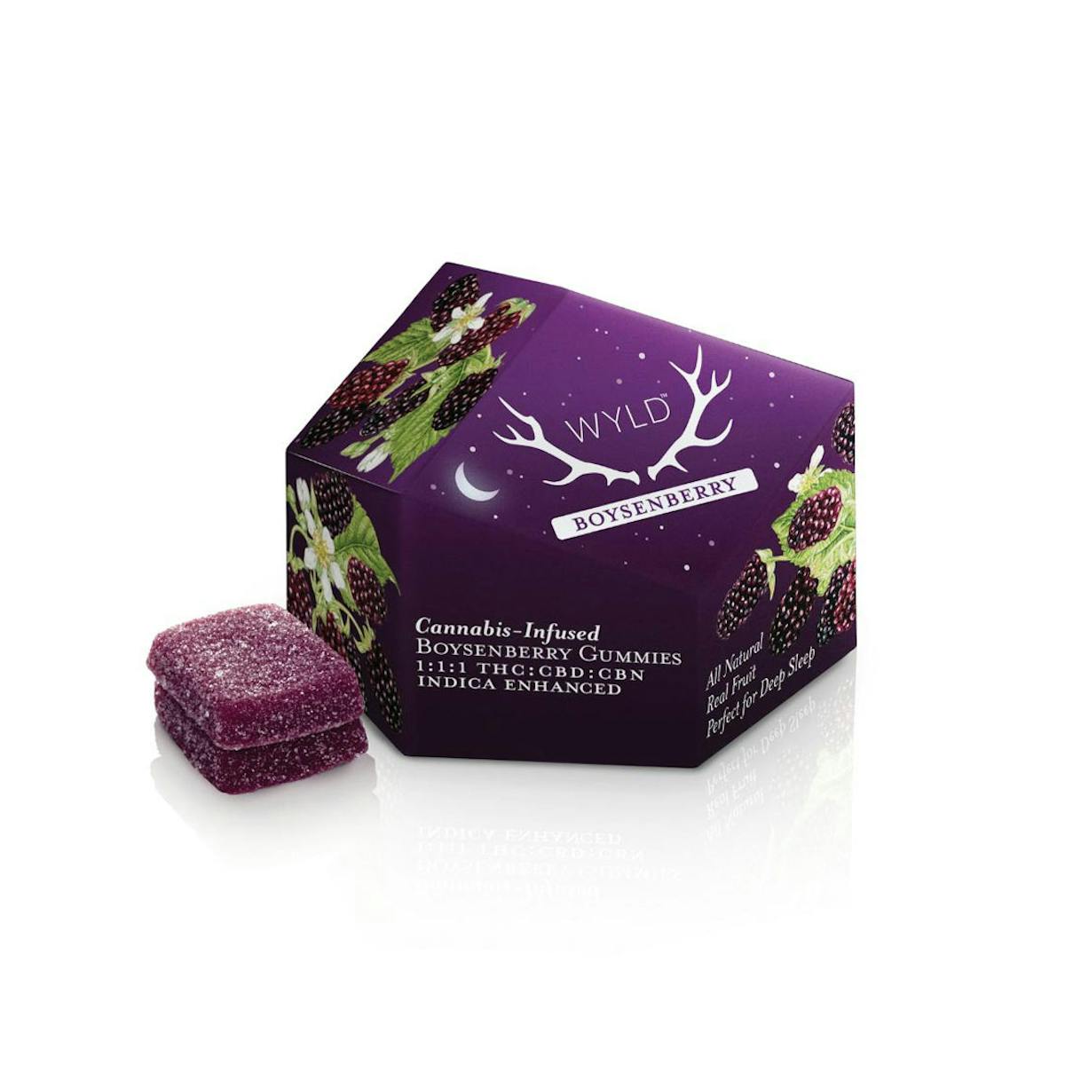 Photo of Wyld | Gummies | Boysenberry 1:1:1 (100mg THC:100mg CBN:100mg CBD)