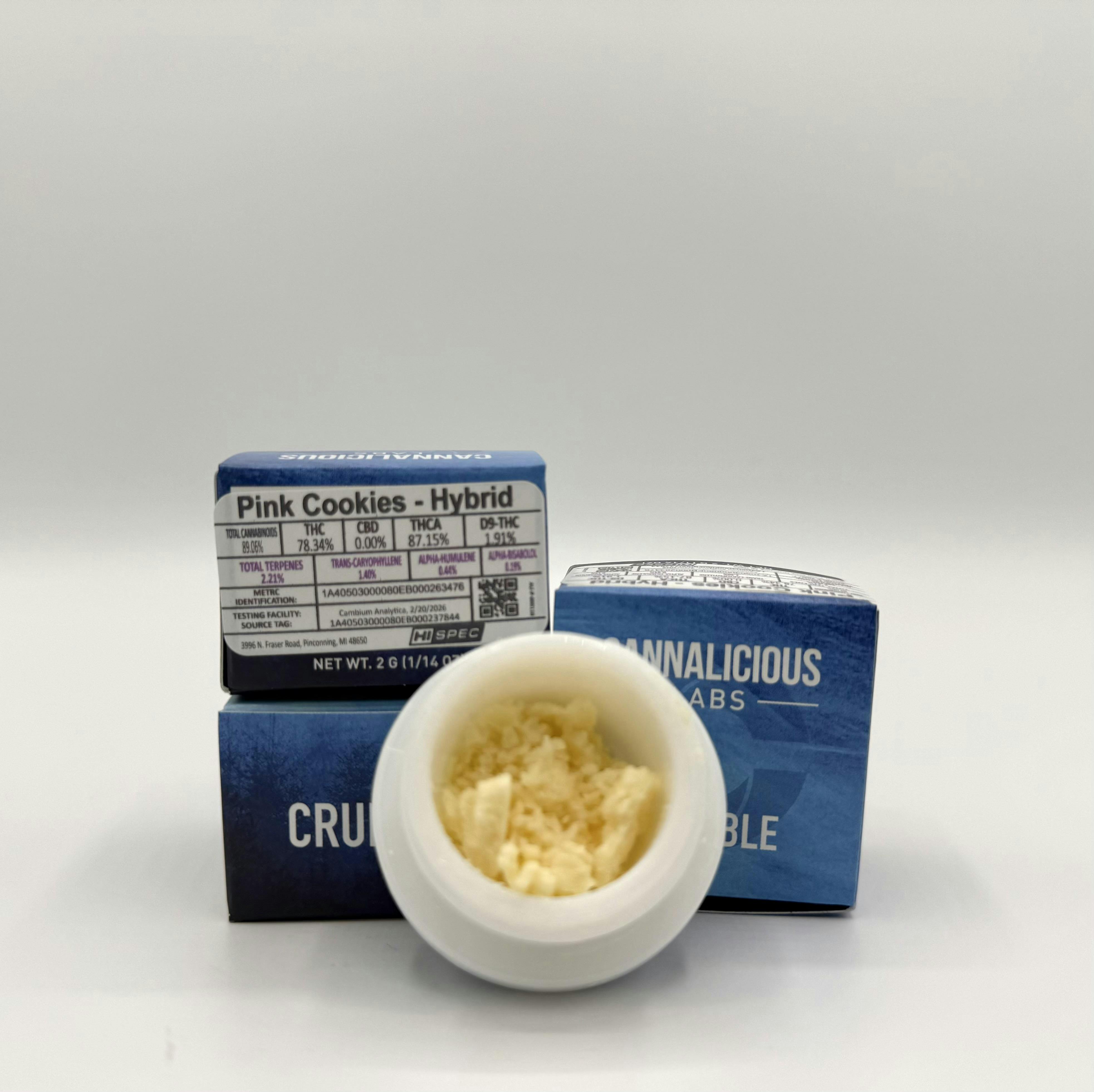 Cannalicious - 2g Crumble Baller Jar - Pink Cookies