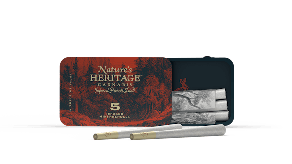 Larry Bird Mints (H) - 0.5g 5pk Bubble Hash Infused Pre Rolls - Nature's Heritage