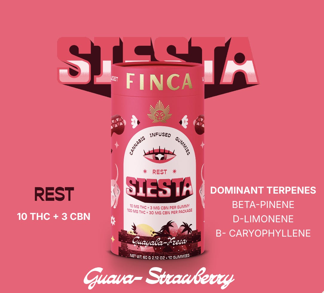 NY Finca | Gummies 10pk | Siesta Guava Strawberry | Rest