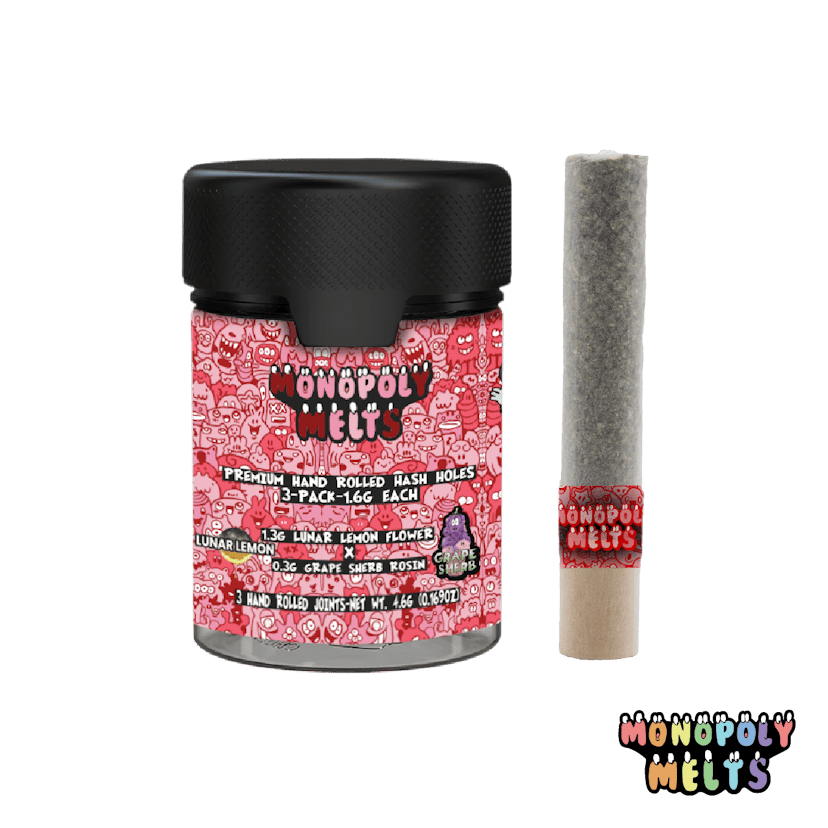 Monopoly Melts | 1.6g x 3 Donut Pack | Lunar Lemon x Grape Sherb