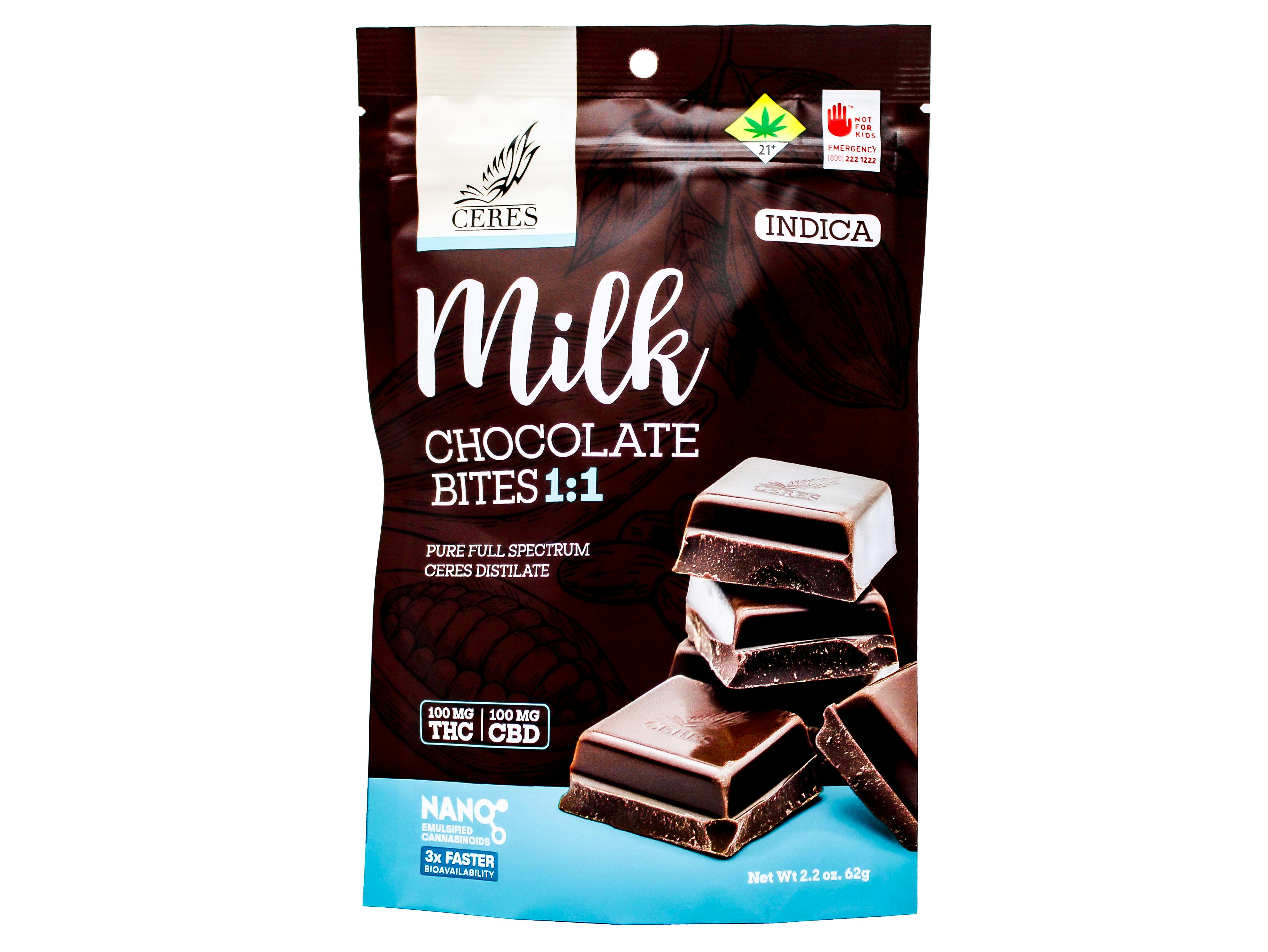 CER Milk Chocolate Bites 1:1 Indica 10pk 200mg 9760397763 S23