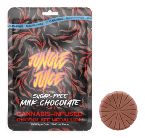 Product: JUNGLE JUICE | MEDALLION - SUGAR FREE MILK CHOCOLATE | 200MG