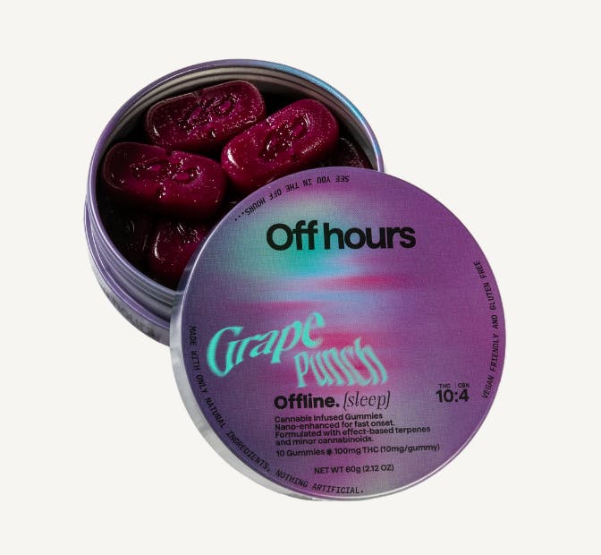 image of Grape Punch “Offline” 10:10:4 | 100mg Gummies (10mg/10ct)