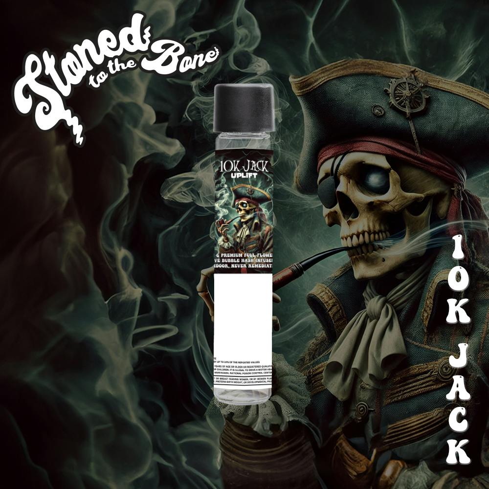 Stoned to the Bone | 10K Jack | Live Bubble Hash & Diamond Infused Pre-Roll | 1g