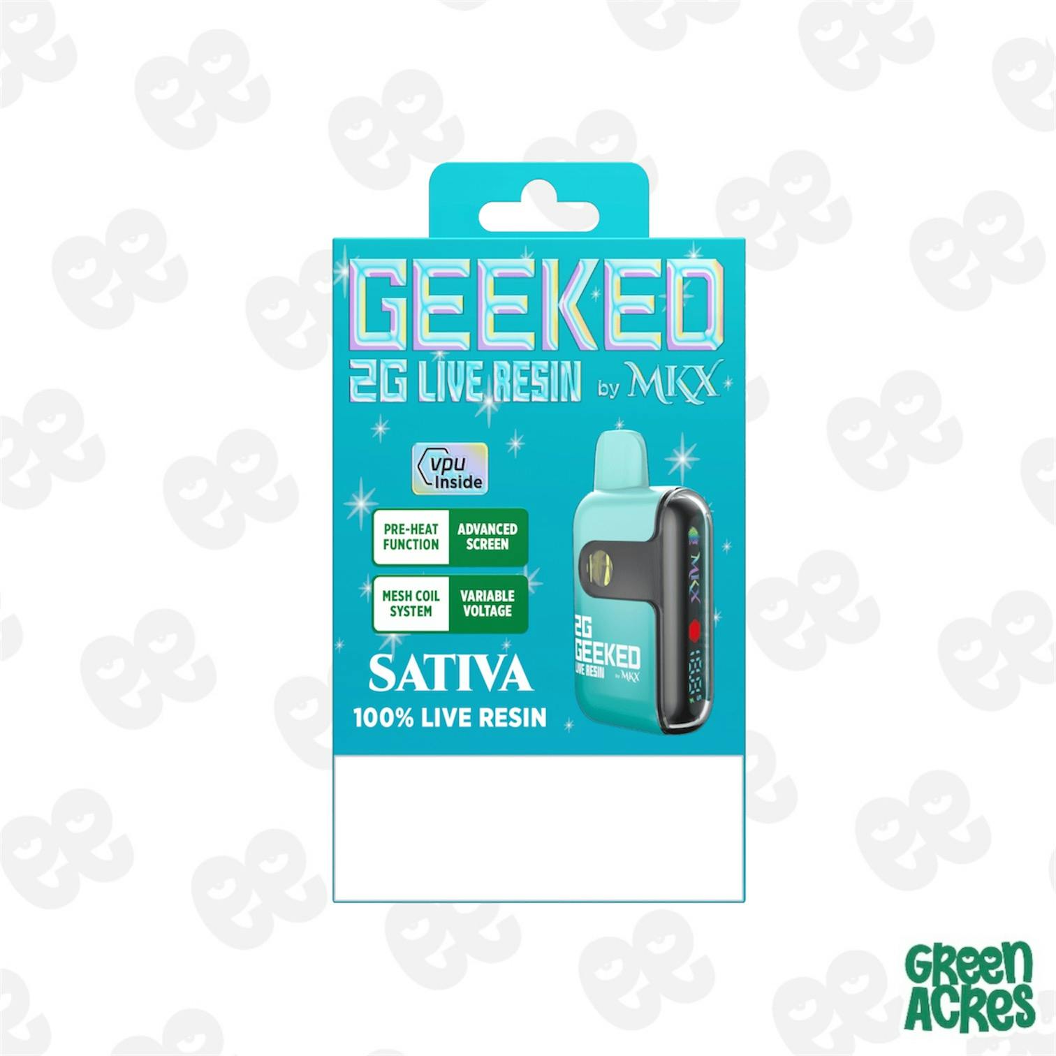 GEEKED: Carnival 2G Live Resin Vape Disposable | Green Acres - Riverview