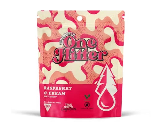 Product: True North Confections | Raspberry & Cream One Hitter Gummy | 200mg