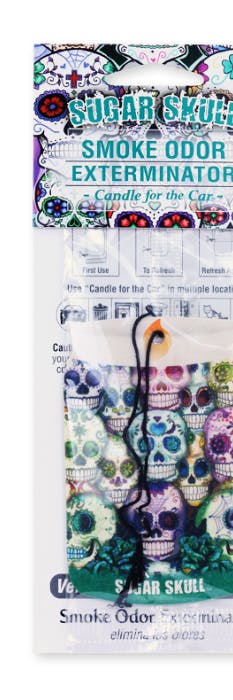Product Smoke Odor Exterminator Candle for the Car SUGAR SKULL