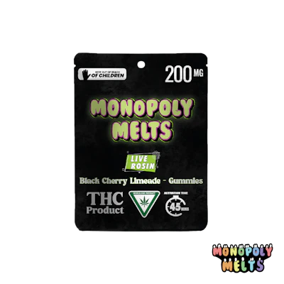 Monopoly Melts - 200mg Hash Rosin Gummies – Black Cherry Limeade