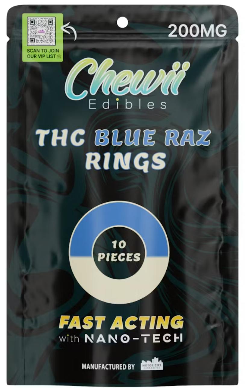 Chewii | Blue Raz | 200mg Gummy Rings (10x20mg)