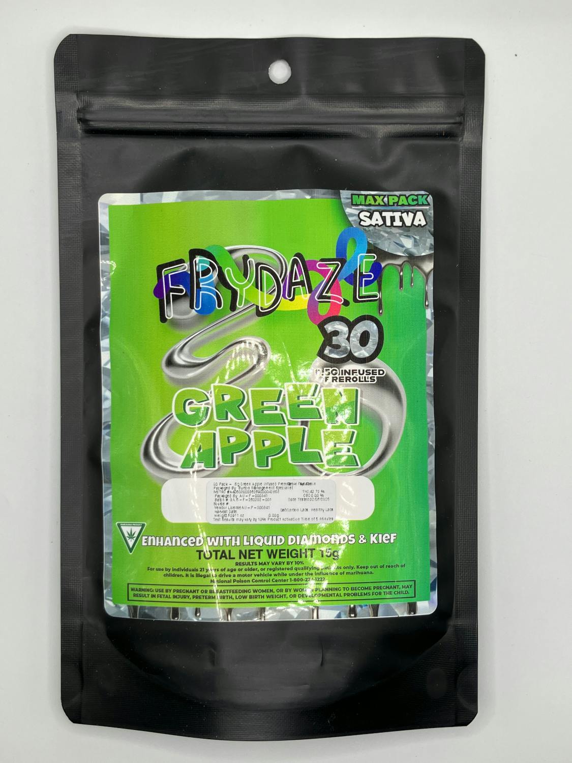 Product: Frydaze | Infused Pre-Roll 30-Pack - 15g - Green Apple