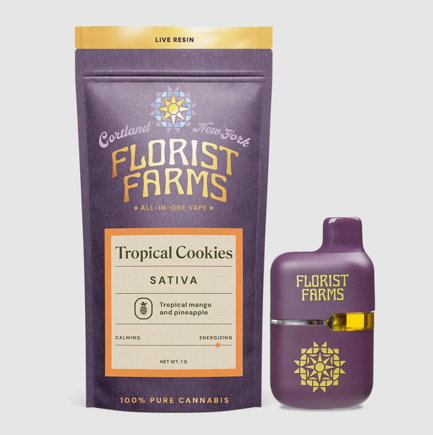 Florist Farms Tropical Cookies Live Resin Vape - The Flowery NY