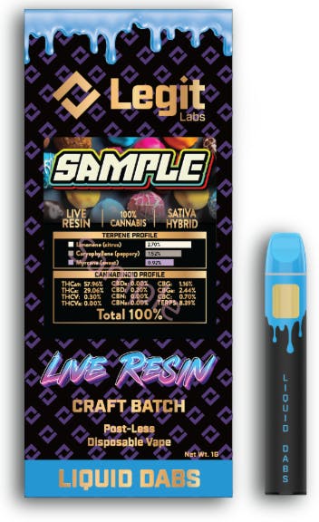 Product: Permanent Marker | Post-Less Disposable | Live Resin | Legit Labs