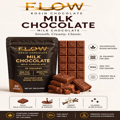 Flow - 20mg Chocolate - Milk Chocolate - EDIBLES by Flow at King of Budz
