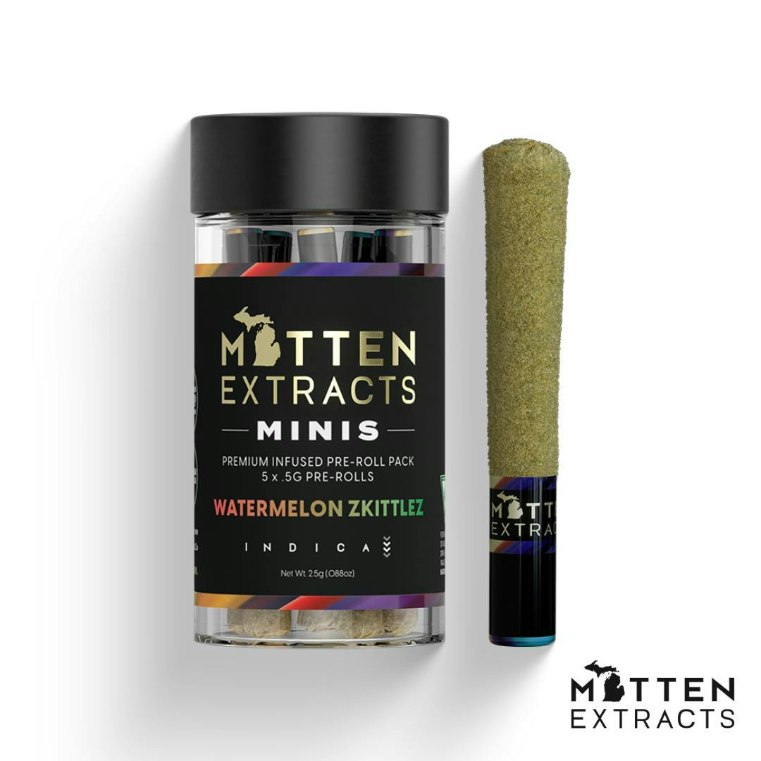 Mitten Extracts - 5-Pack .7g Infused Prerolls - Watermelon Zkittlez (I)