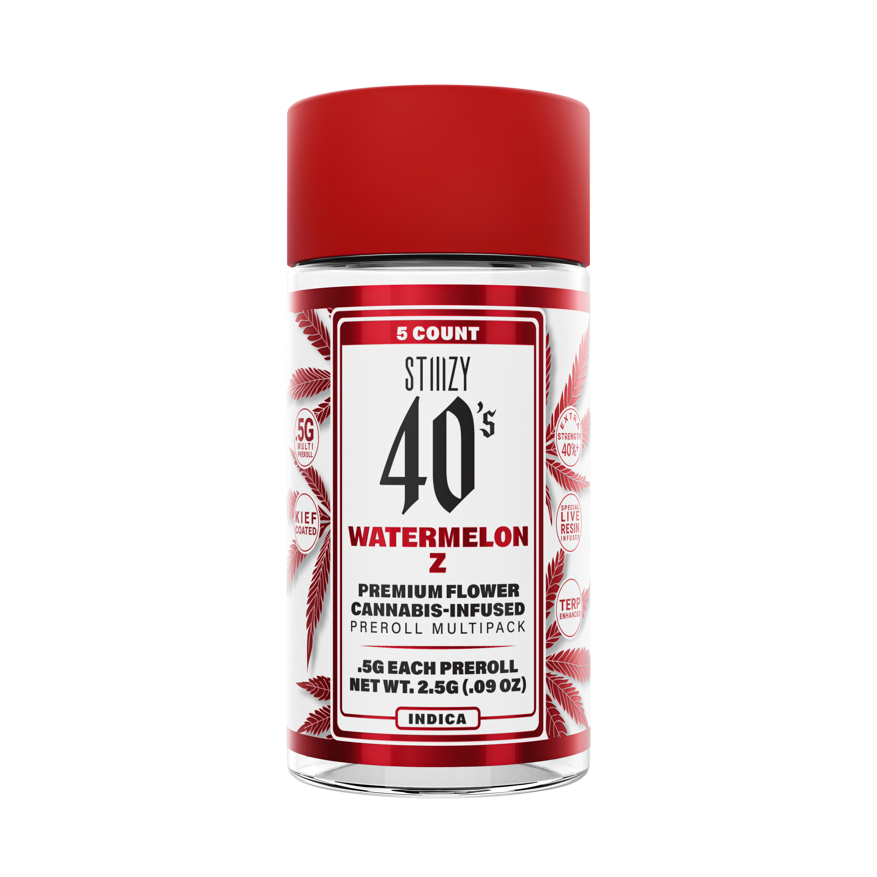 Stiiizy - Infused Prerolls 40's 5pk - Watermelon Z (I) (2.5g)
