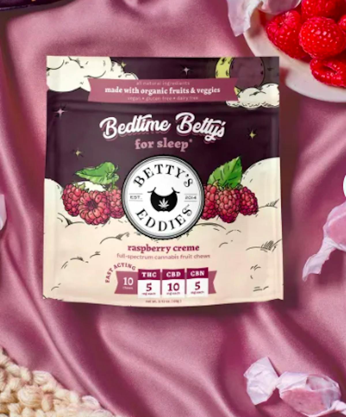 Image of Betty’s Eddies | Raspberry Creme (sleep) | Fruit Chew | 50mg