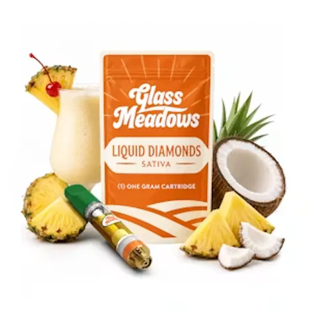 Glass Meadows Liquid Diamonds Vape Cart Pina Colada 1g (sativa, cartridges)