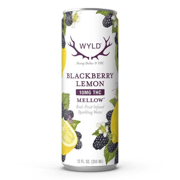WYLD Hemp Blackberry Lemon CBD:THC Sparkling Water | Mellow
