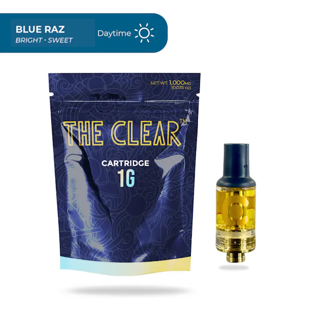 The Clear Cartridge Blue Raz 1g (sativa, cartridges)