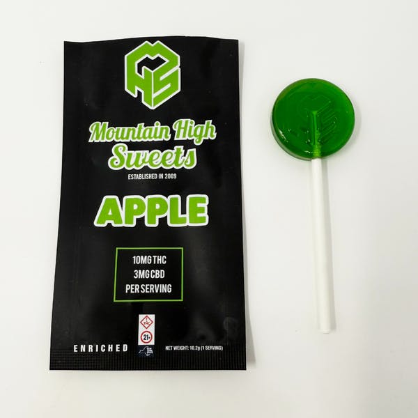 Product Mountain High Sweets - Green Apple Lollipop - 10mg
