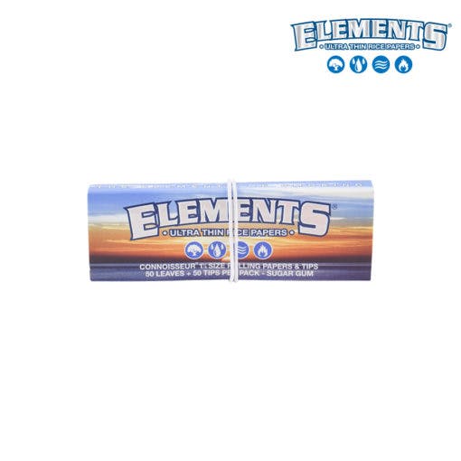Elements - rice rolling papers + tips - 1¼