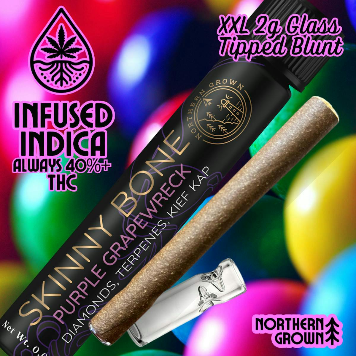 Product Purple Grape Wreck Skinny Bone Infused Cannagar | Pre Rolls | 1.5g