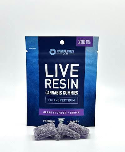 Cannalicious - 200mg Live Resin Gummies - Grape Stomper