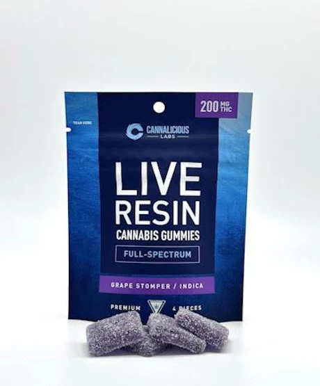 Cannalicious - 200mg Live Resin Gummies - Grape Stomper - product image at King of Budz