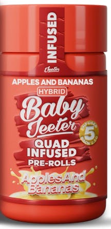 Baby Jeeter - Apples & Bananas - 5 x .5g Rosin Infused Prerolls