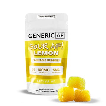 Generic AF | Gummy | Sour Lemon | 100mg 20pk