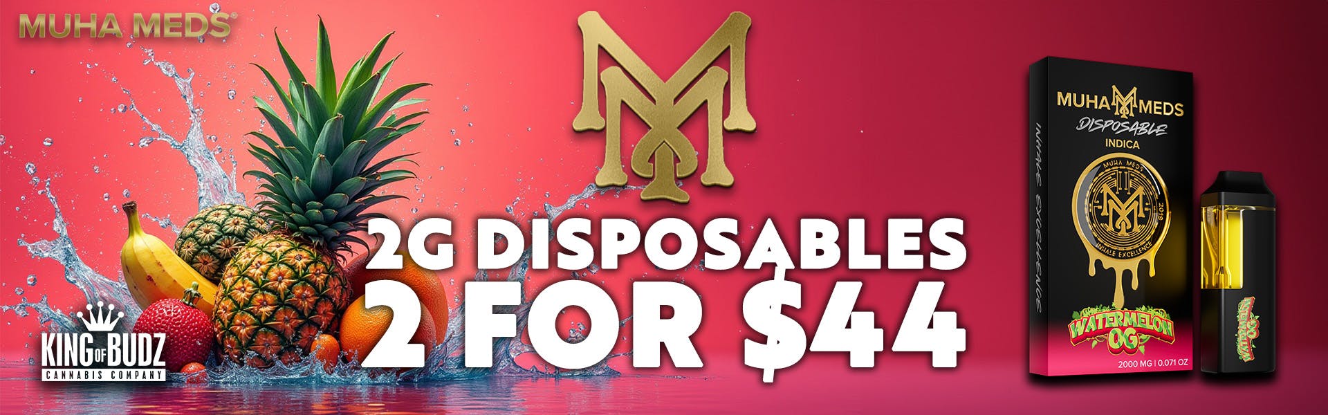 Muha Meds - 2g Disposables - 2/$44