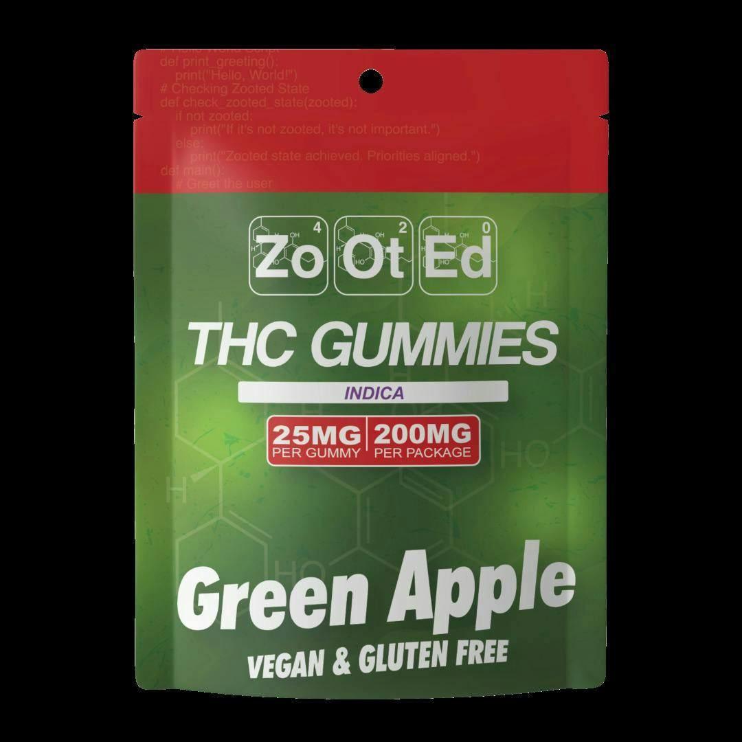ZOOTED ZOOTED | GREEN APPLE | GUMMIES | 200MG — EDIBLES