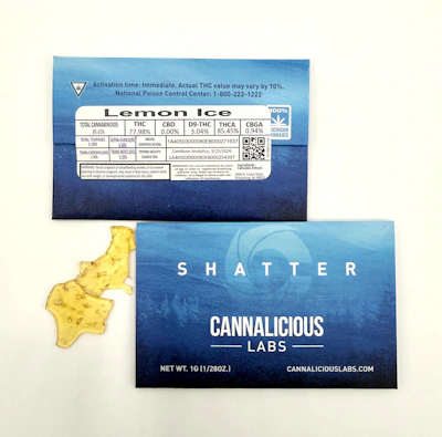 Cannalicious - 1g Shatter - Lemon Ice